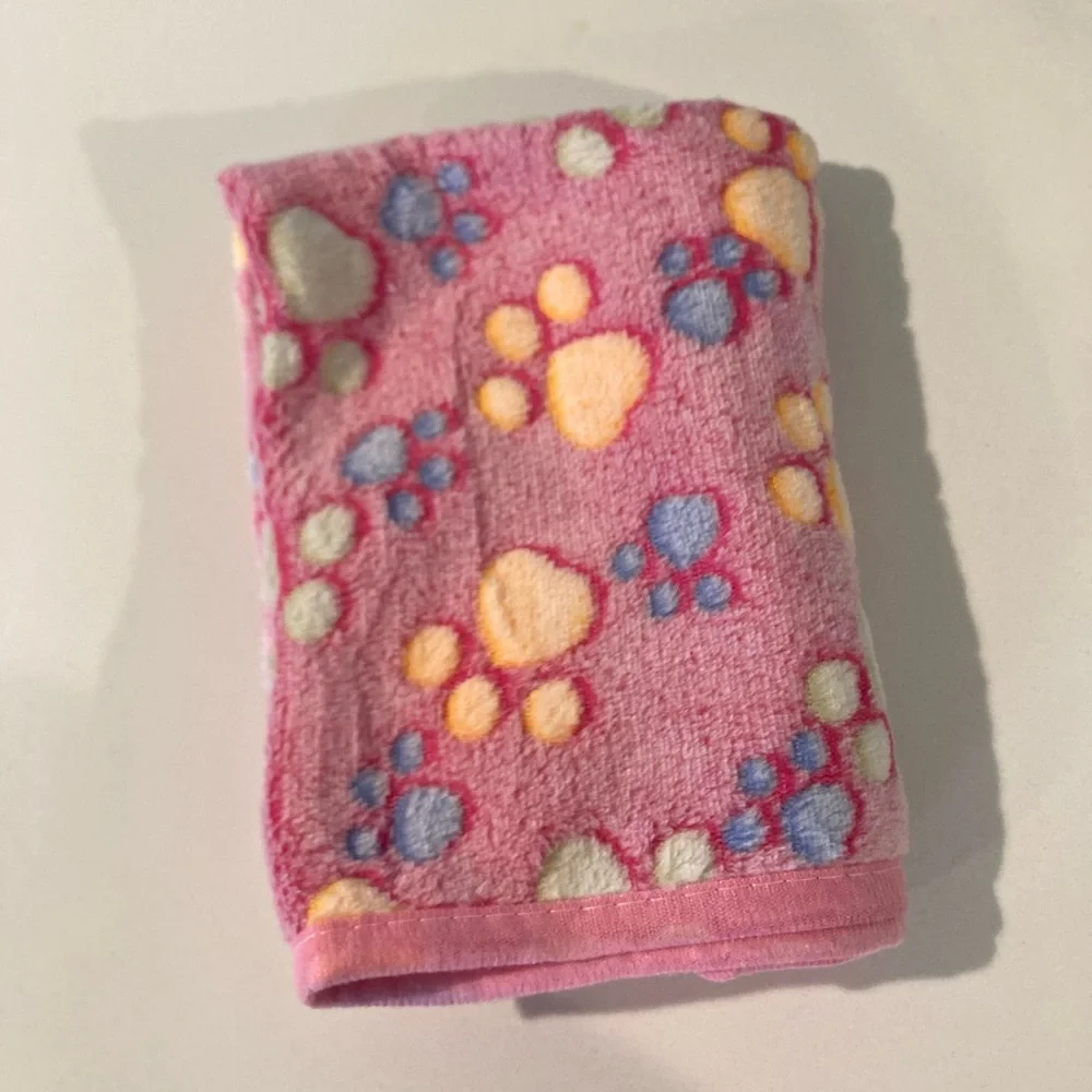 Small Dog Colorful Paw Print Blanket
